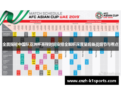 全面揭秘中国队亚洲杯赛程时间安排全解析深度呈现备战细节与看点